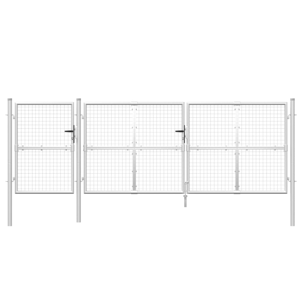 gitterlåge til havehegn 400x175 cm galvaniseret stål sølvfarvet