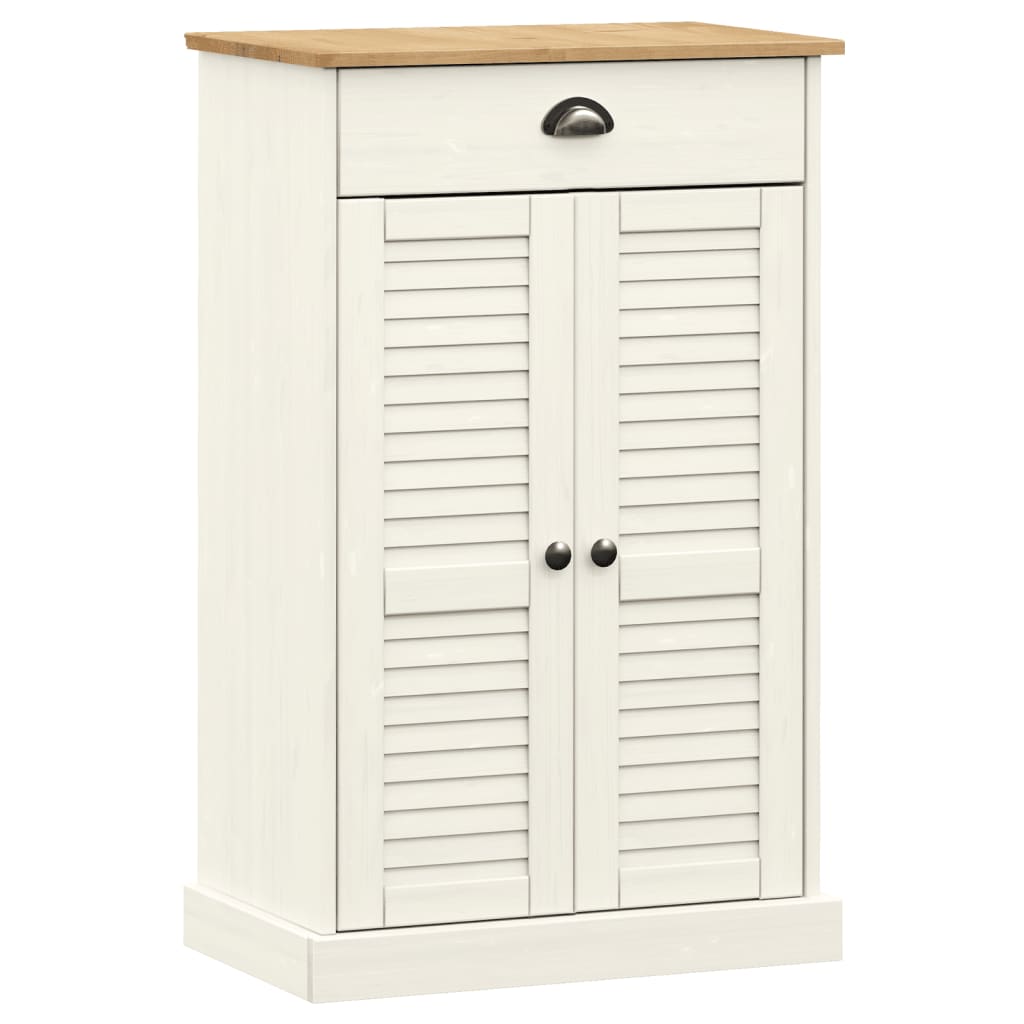 skoskab VIGO 60x35x96 cm massivt fyrretræ hvid