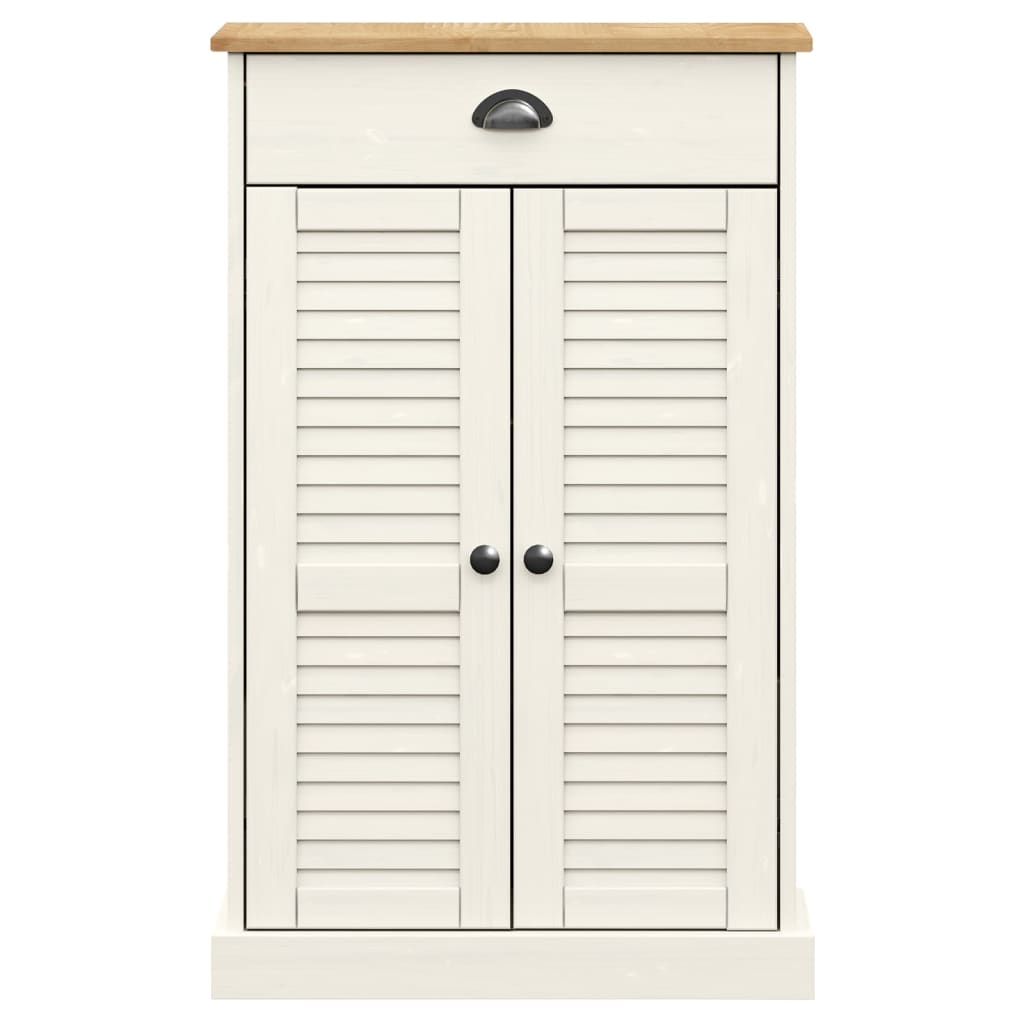 skoskab VIGO 60x35x96 cm massivt fyrretræ hvid