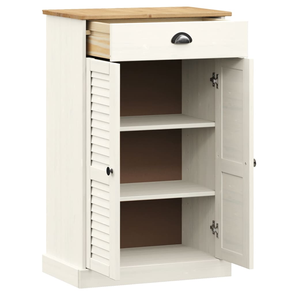 skoskab VIGO 60x35x96 cm massivt fyrretræ hvid