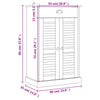skoskab VIGO 60x35x96 cm massivt fyrretræ hvid