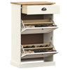 skoskab VIGO 60x35x96 cm massivt fyrretræ hvid
