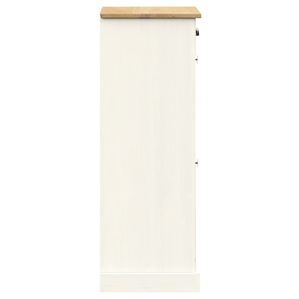 skoskab VIGO 60x35x96 cm massivt fyrretræ hvid