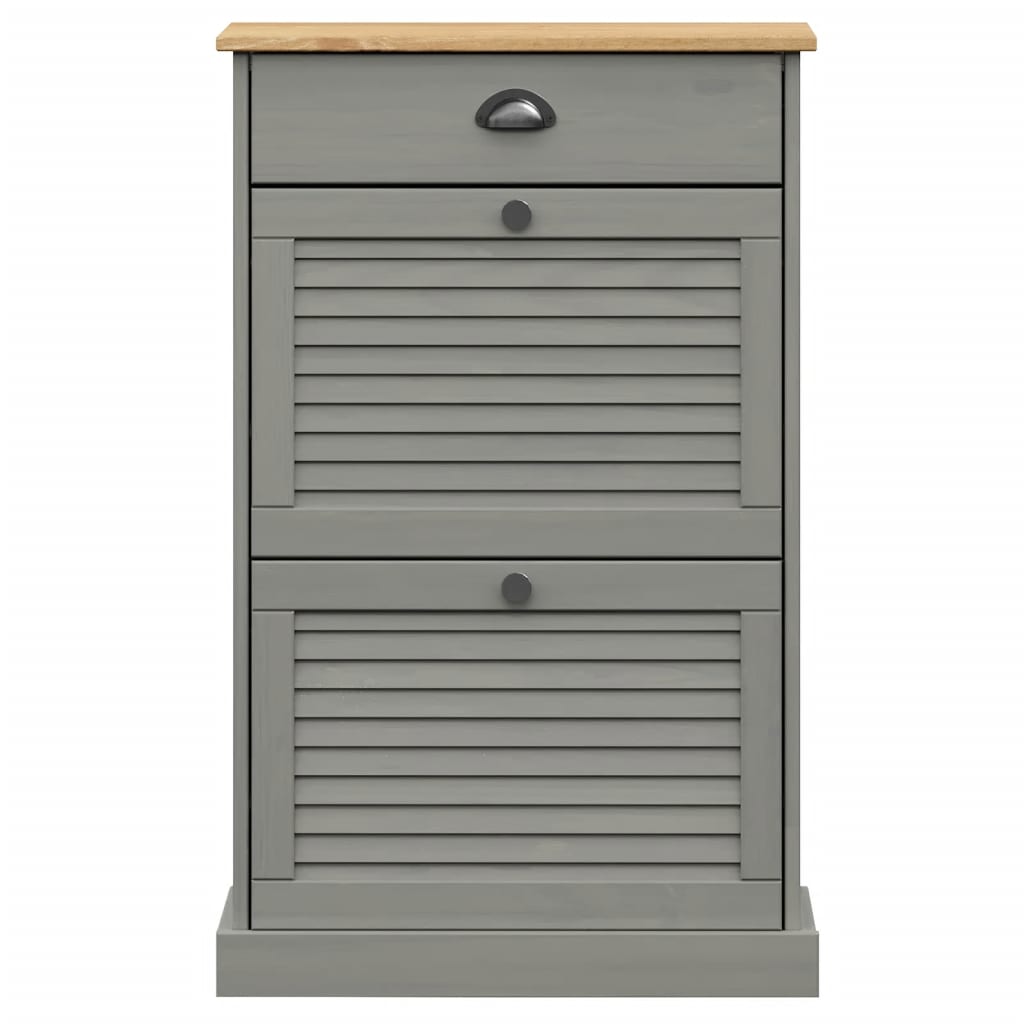 skoskab VIGO 60x35x96 cm massivt fyrretræ grå