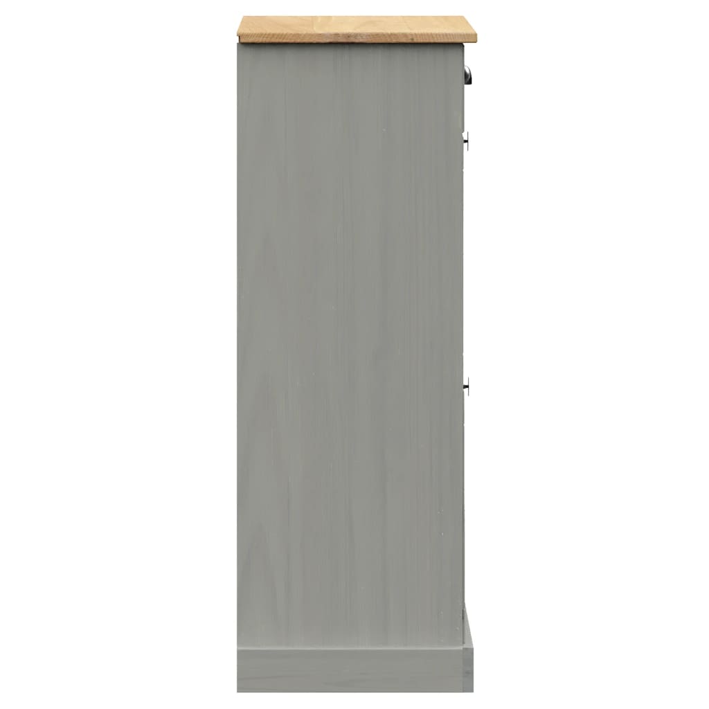 skoskab VIGO 60x35x96 cm massivt fyrretræ grå