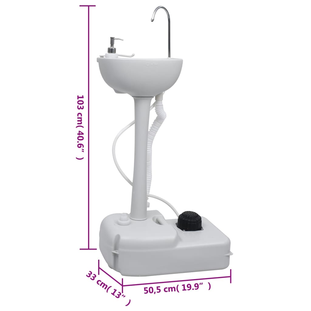 transportabelt campingtoilet og håndvask