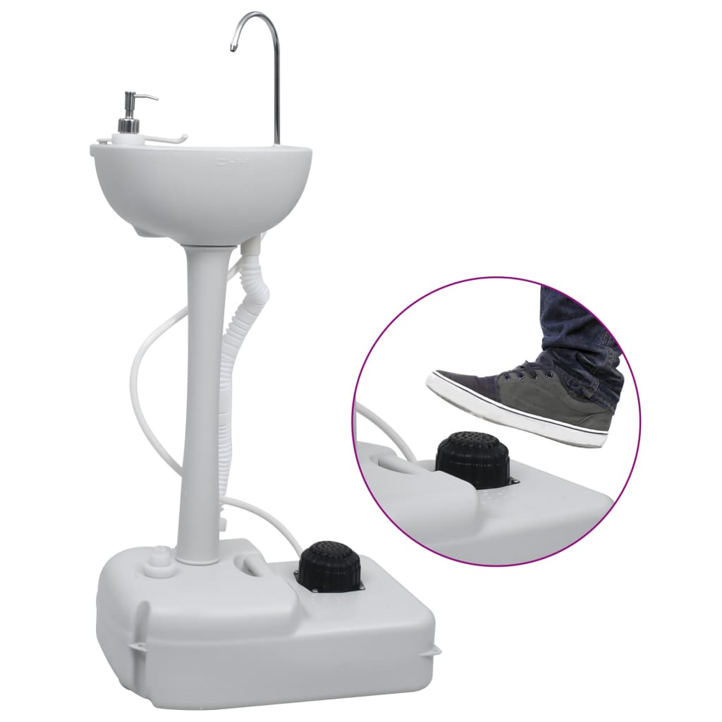 transportabelt campingtoilet og håndvask