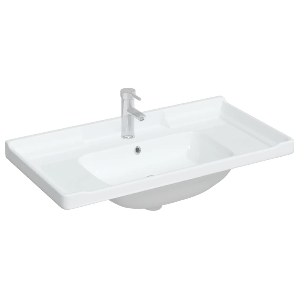 badeværelsesvask 91,5x48x23 cm rektangulær keramisk hvid
