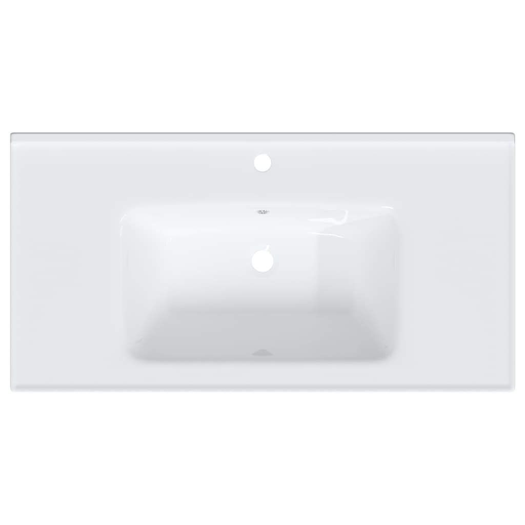 badeværelsesvask 91,5x48x19,5 cm rektangulær keramisk hvid