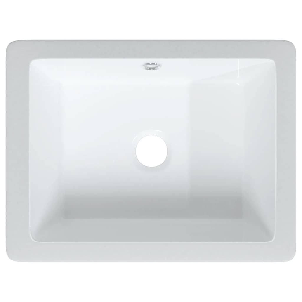 badeværelsesvask 39x30x18,5 cm rektangulær keramisk hvid