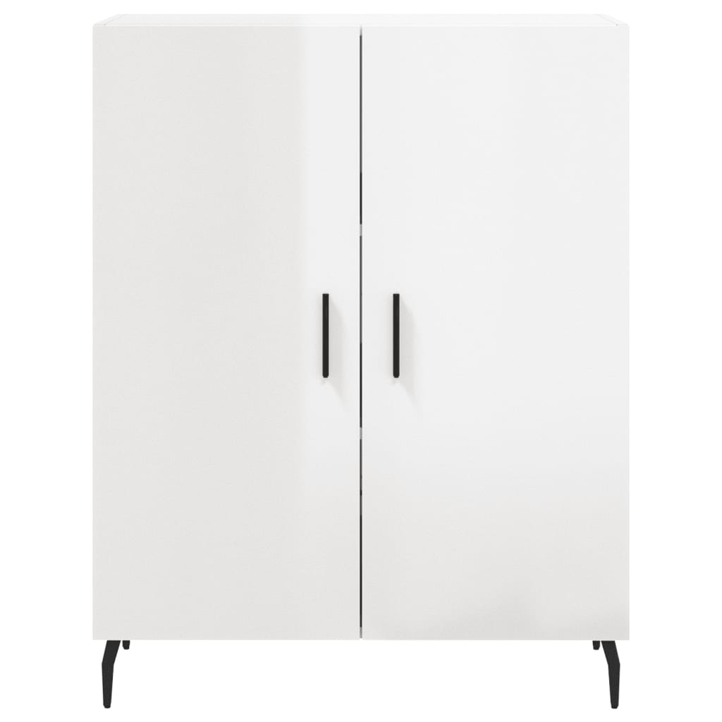 skænk 69,5x34x90 cm konstrueret træ hvid højglans