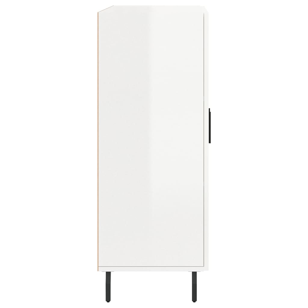 skænk 69,5x34x90 cm konstrueret træ hvid højglans