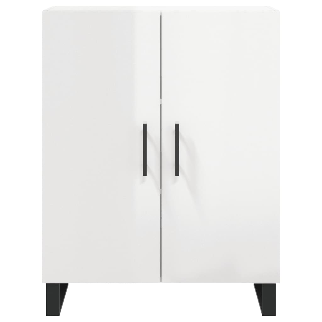 skænk 69,5x34x90 cm konstrueret træ hvid højglans