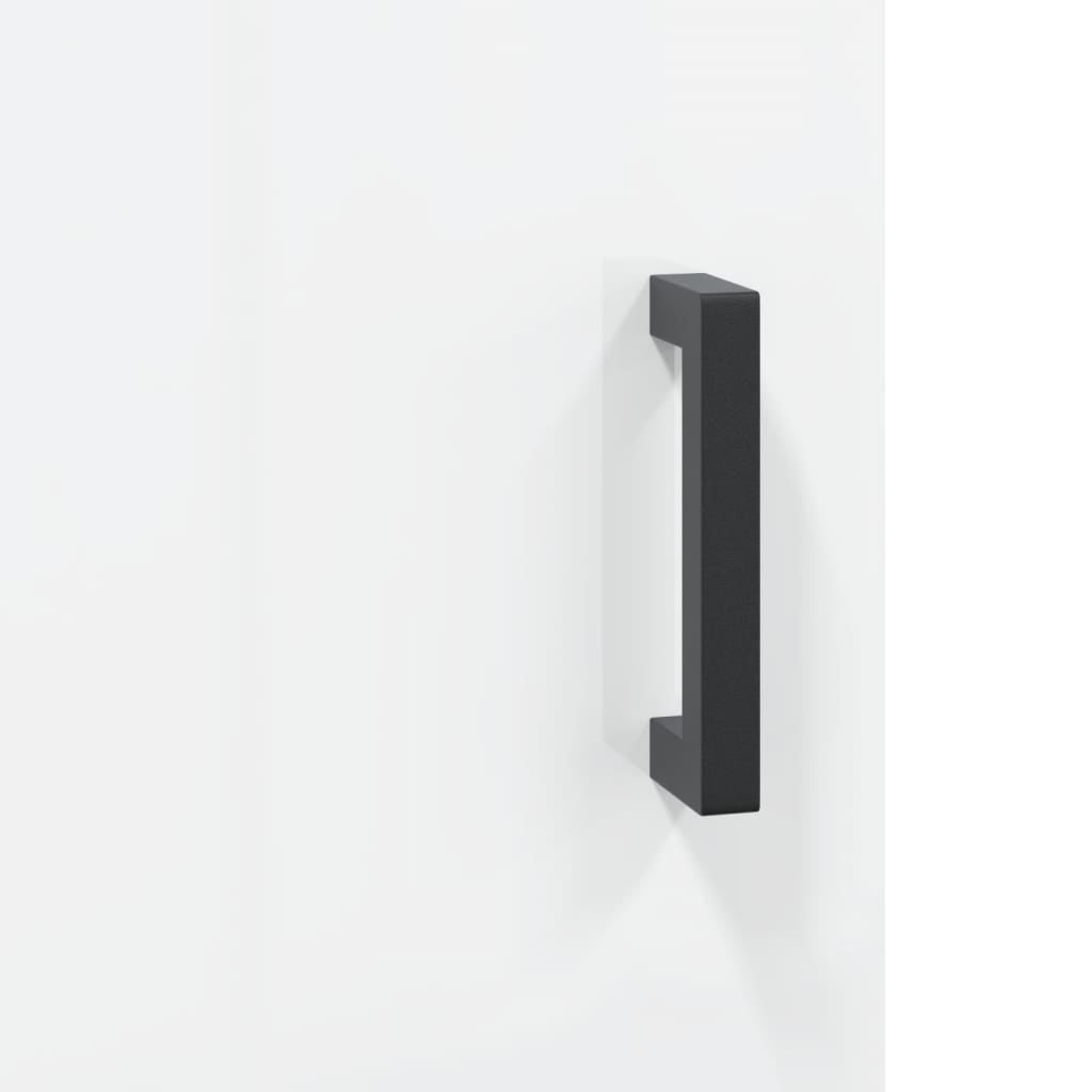 skænk 69,5x34x90 cm konstrueret træ hvid højglans