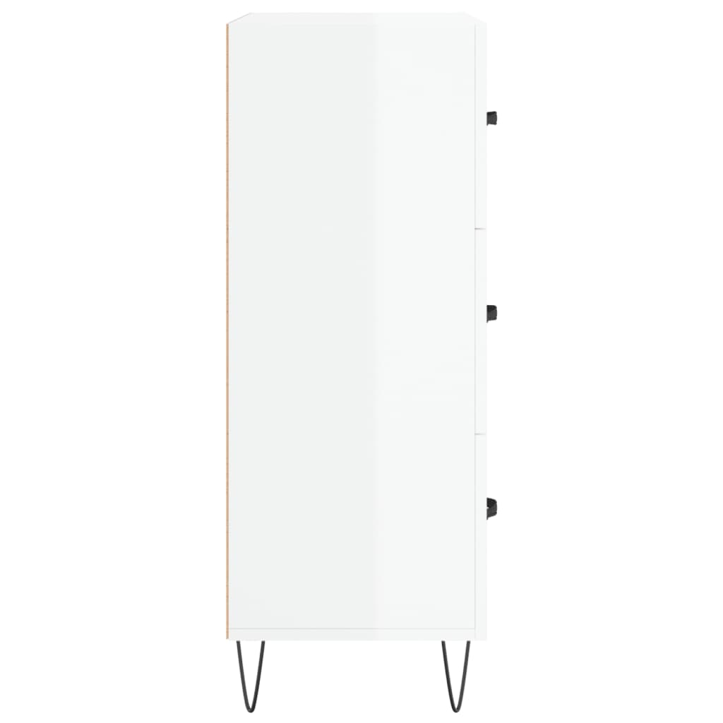 skænk 69,5x34x90 cm konstrueret træ hvid højglans