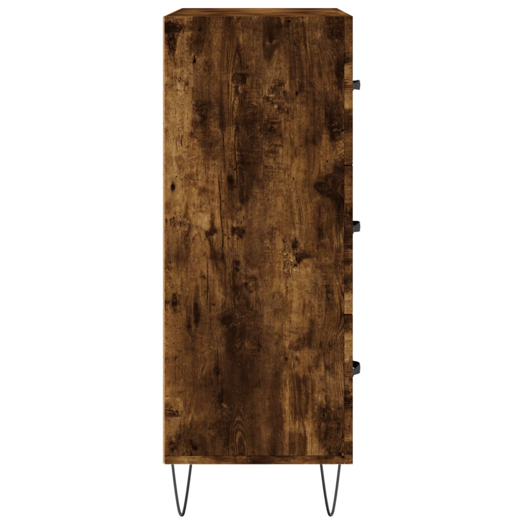 skænk 69,5x34x90 cm konstrueret træ røget egetræsfarve