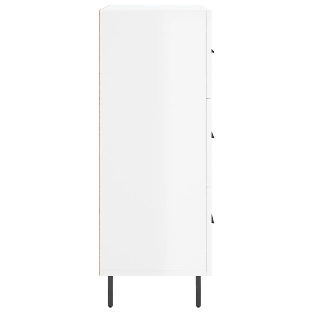 skænk 69,5x34x90 cm konstrueret træ hvid højglans