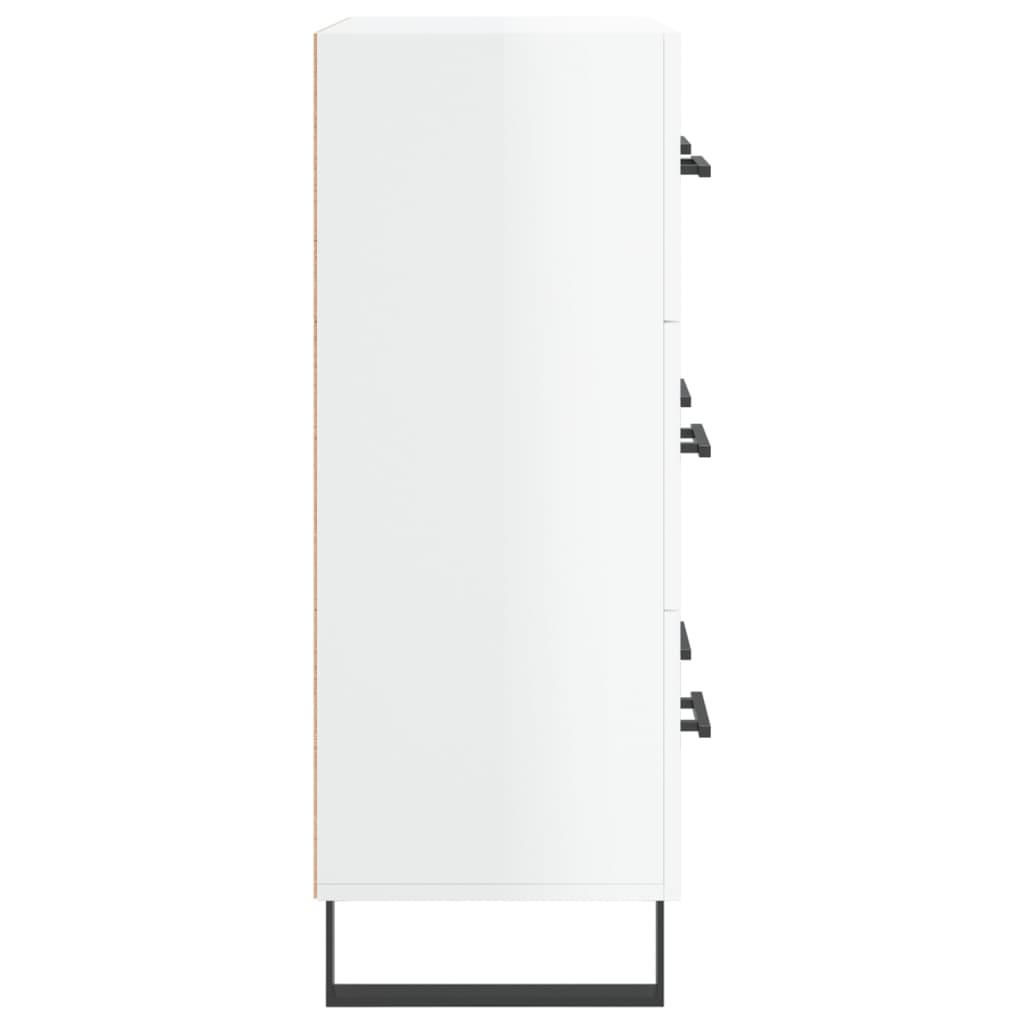 skænk 69,5x34x90 cm konstrueret træ hvid højglans