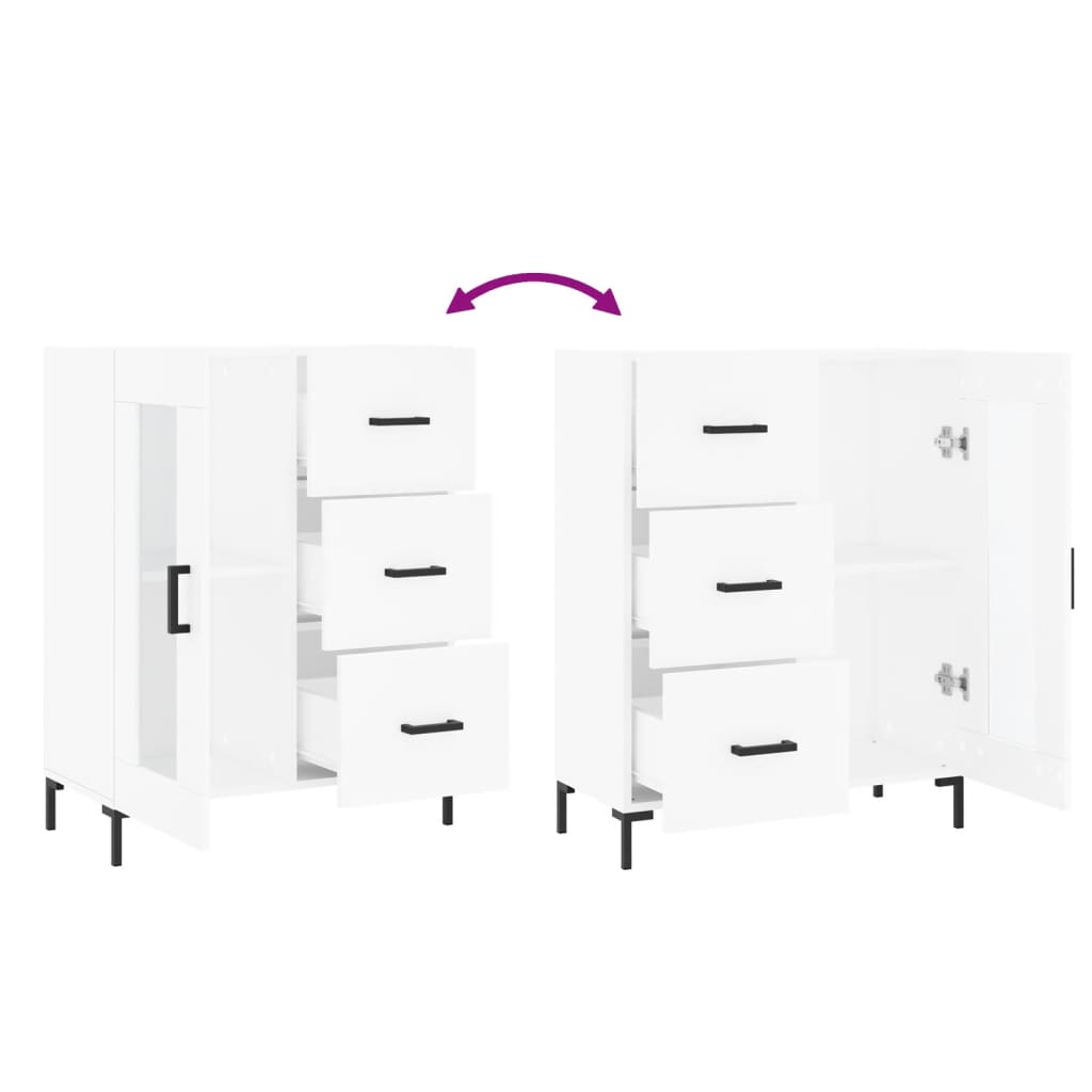 skænk 69,5x34x90 cm konstrueret træ hvid