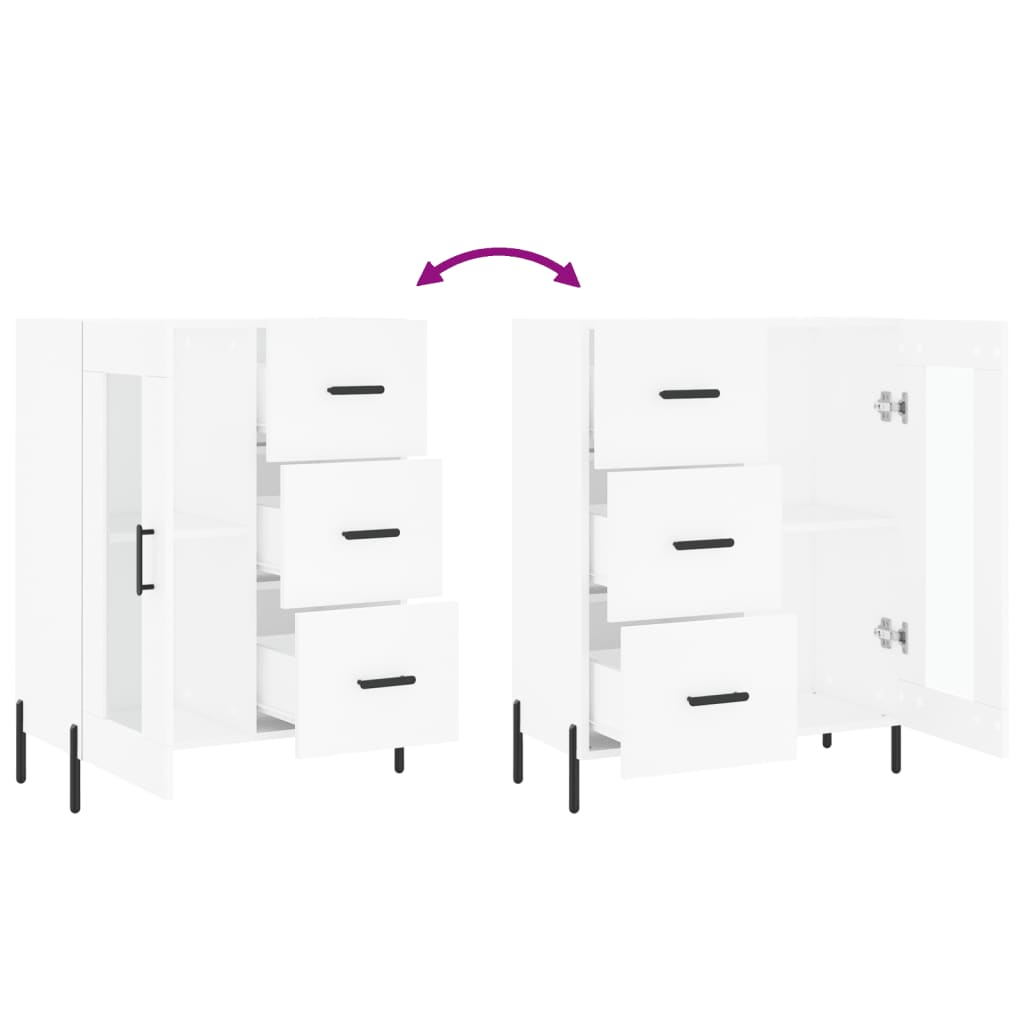 skænk 69,5x34x90 cm konstrueret træ hvid