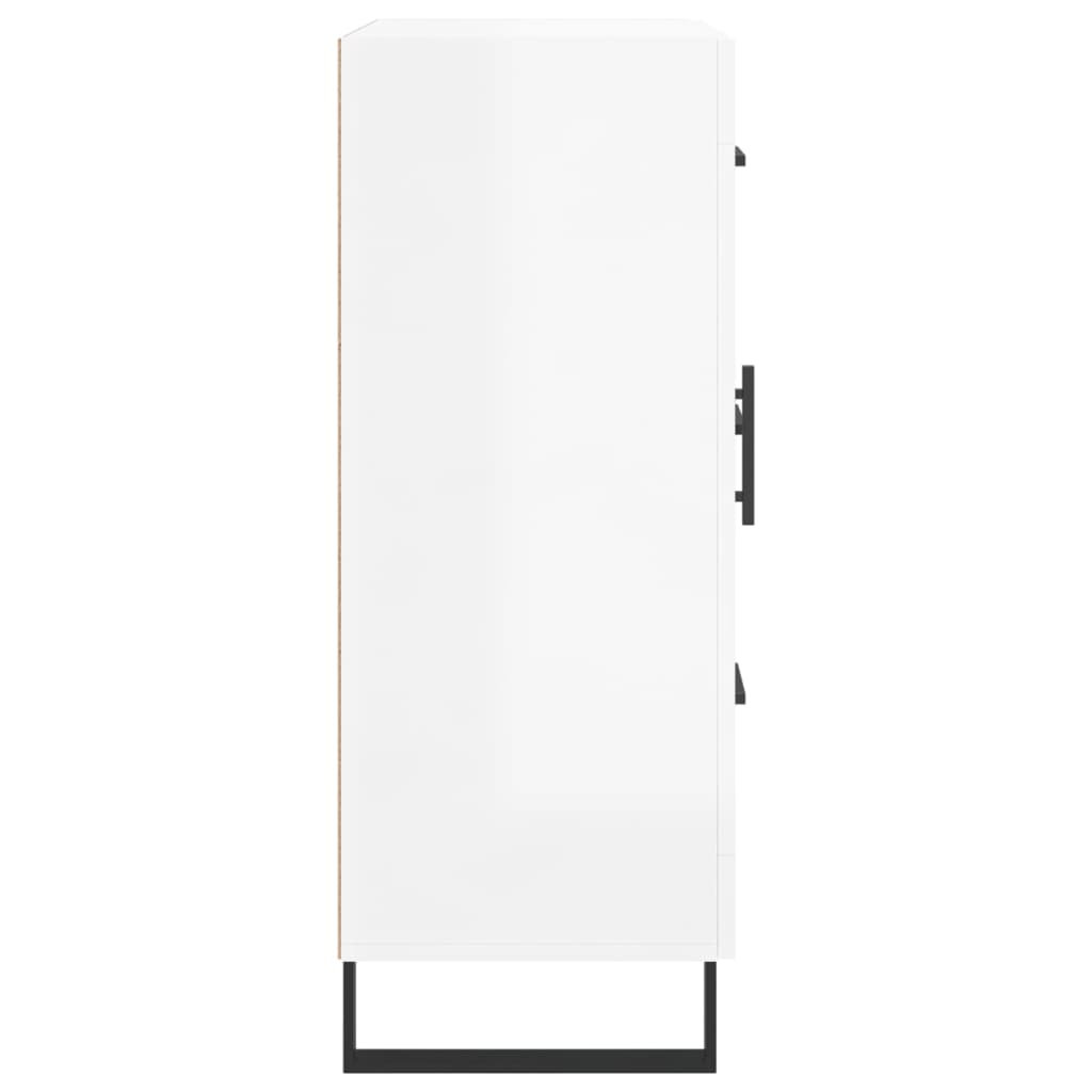 skænk 69,5x34x90 cm konstrueret træ hvid højglans