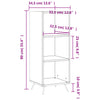 hyldeskab 34,5x32,5x90 cm konstrueret træ hvid