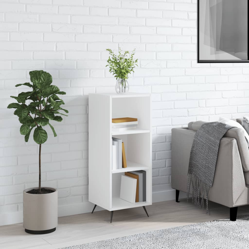 hyldeskab 34,5x32,5x90 cm konstrueret træ hvid