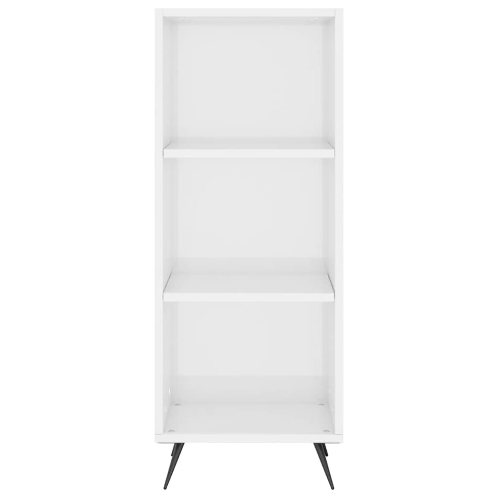 hyldeskab 34,5x32,5x90 cm konstrueret træ hvid højglans