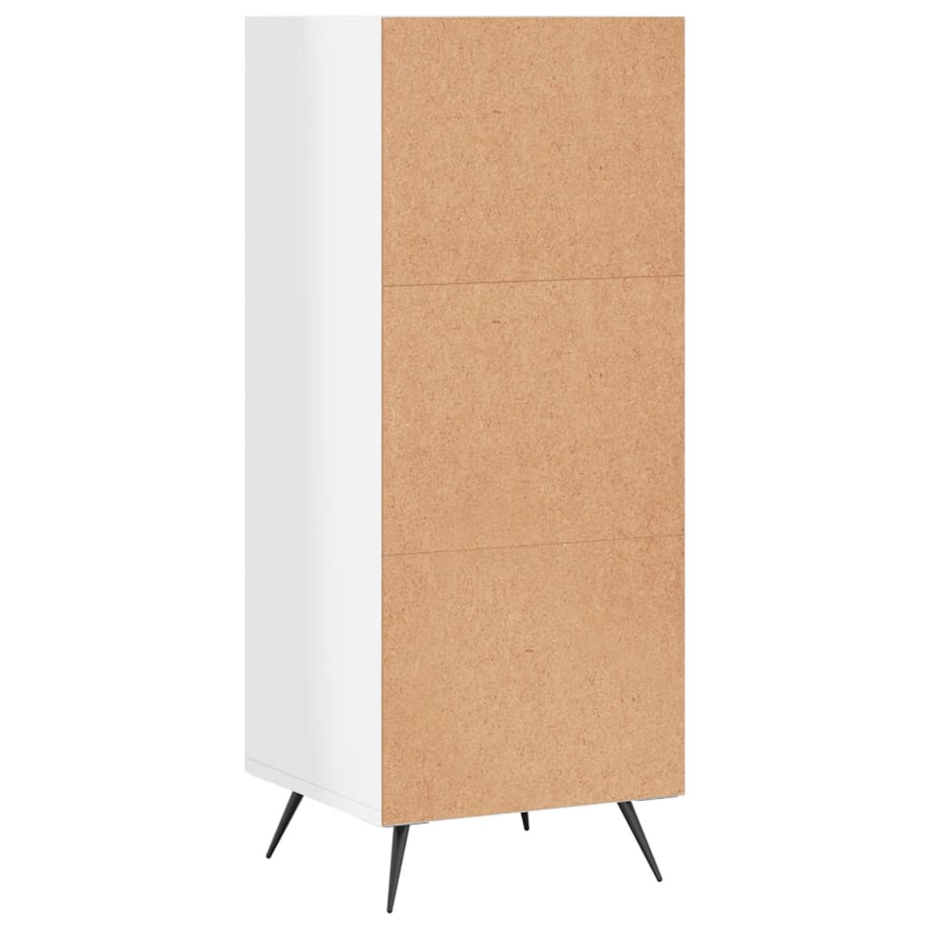 hyldeskab 34,5x32,5x90 cm konstrueret træ hvid højglans