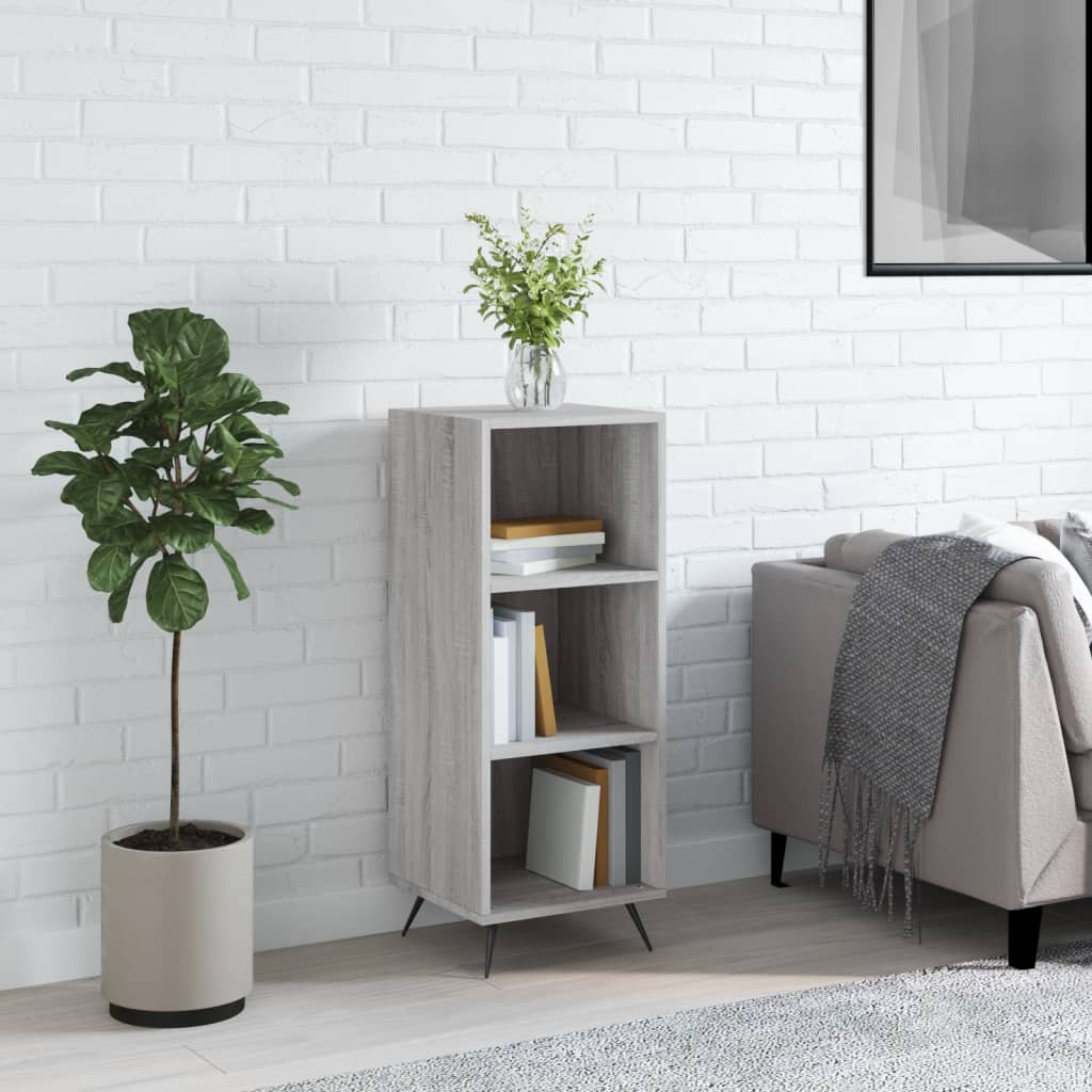 hyldeskab 34,5x32,5x90 cm konstrueret træ grå sonoma-eg