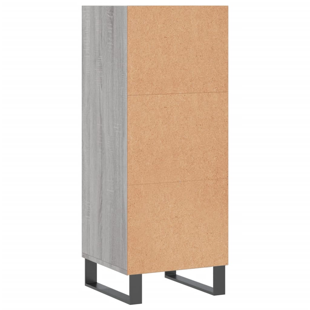 skænk 34,5x32,5x90 cm konstrueret træ grå sonoma-eg