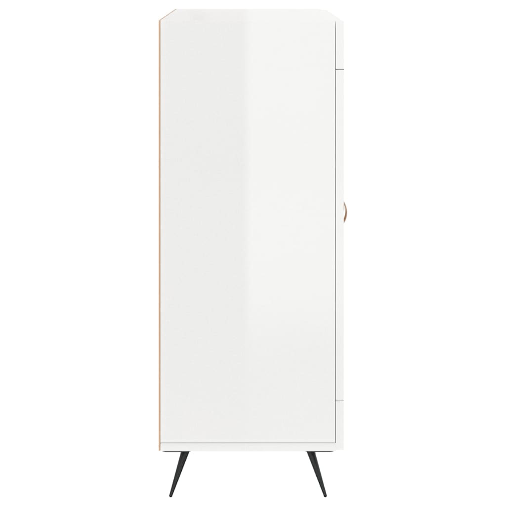 skænk 69,5x34x90 cm konstrueret træ hvid højglans