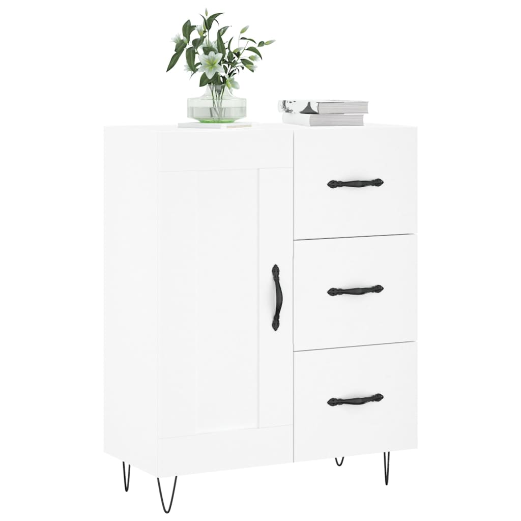 skænk 69,5x34x90 cm konstrueret træ hvid