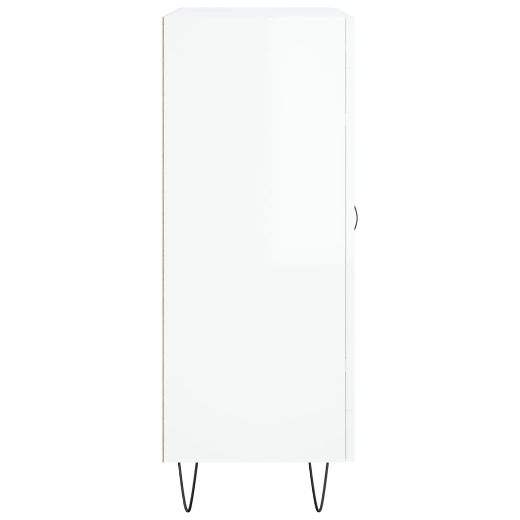 skænk 69,5x34x90 cm konstrueret træ hvid højglans