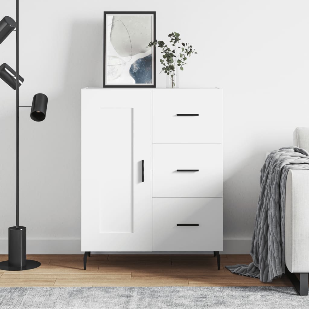 skænk 69,5x34x90 cm konstrueret træ hvid