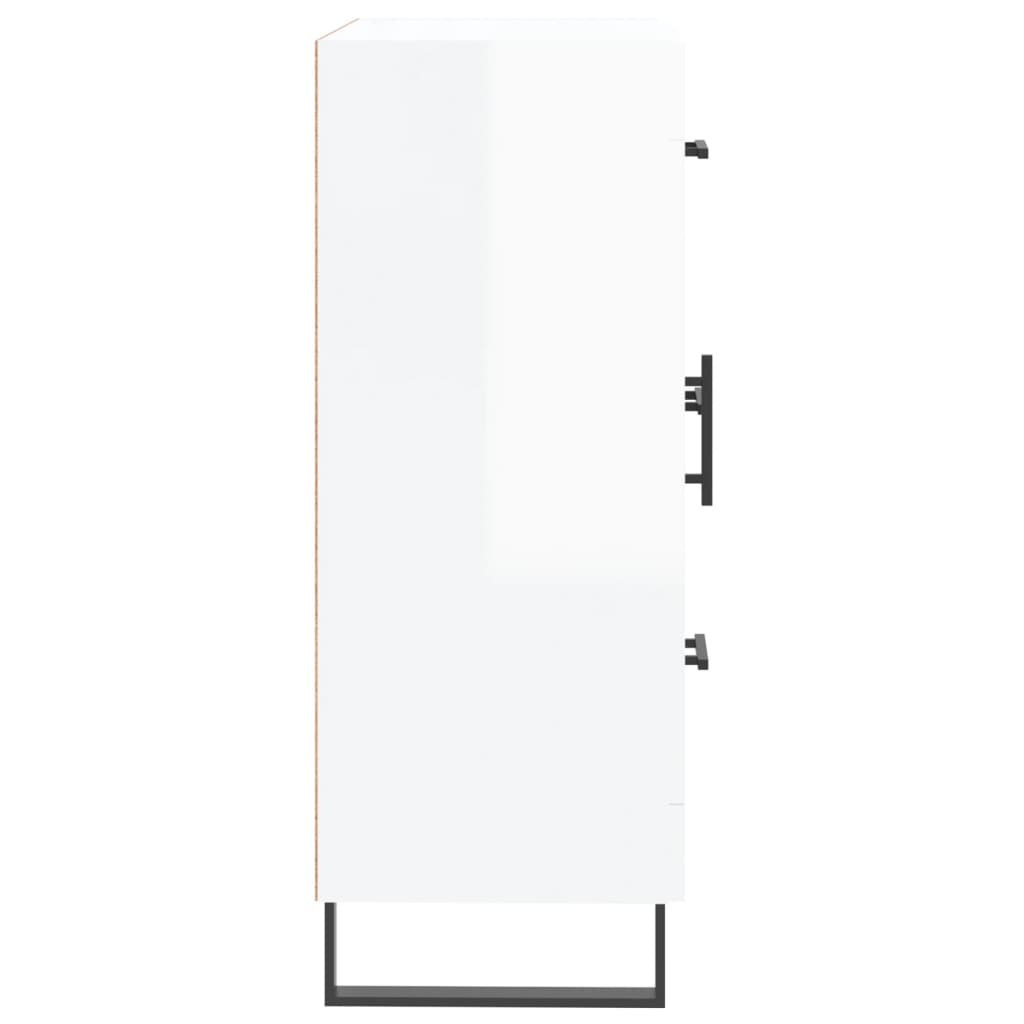 skænk 69,5x34x90 cm konstrueret træ hvid højglans