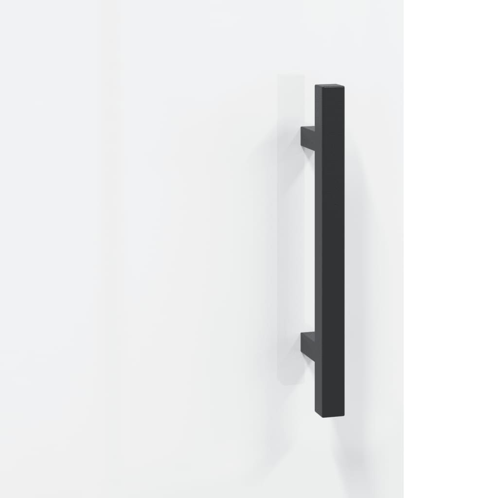 skænk 69,5x34x90 cm konstrueret træ hvid højglans