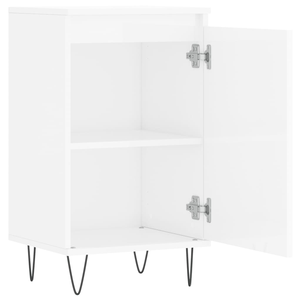 skænke 2 stk. 40x35x70 cm konstrueret træ hvid højglans