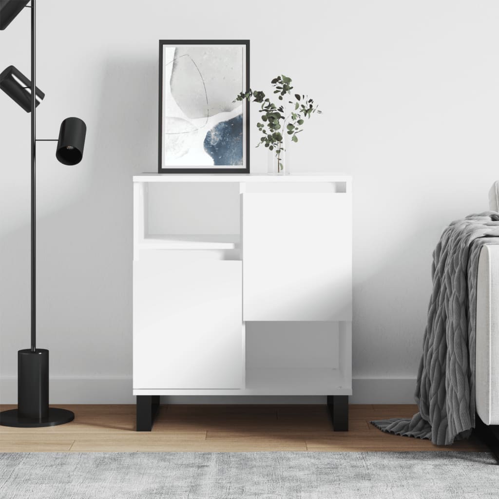 skænk 60x35x70 cm konstrueret træ hvid