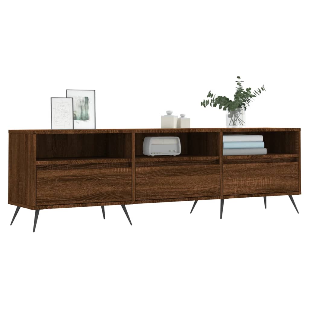 tv-bord 150x30x44,5 cm konstrueret træ brun egetræsfarve