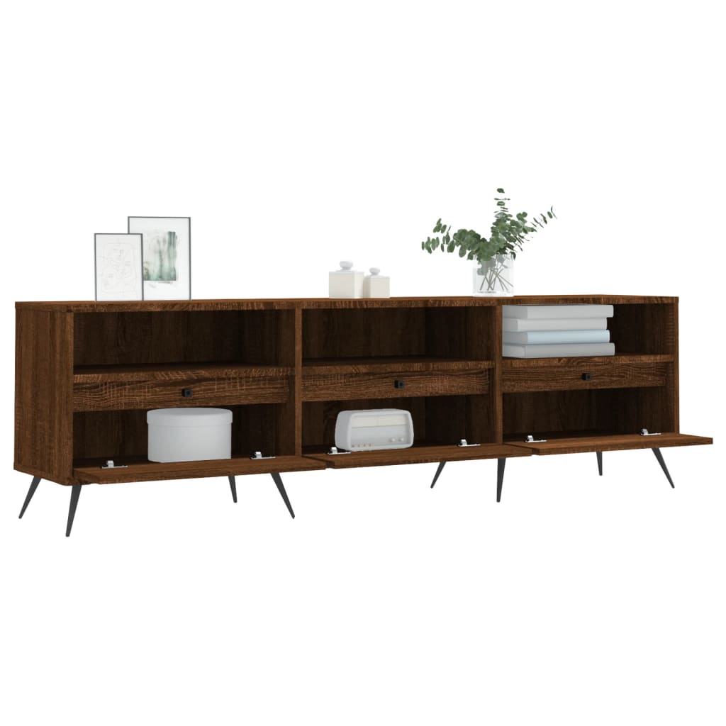 tv-bord 150x30x44,5 cm konstrueret træ brun egetræsfarve