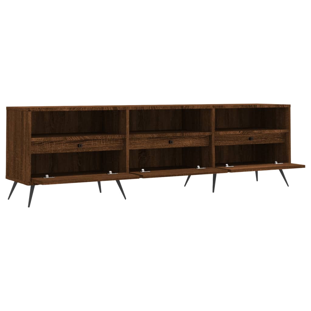 tv-bord 150x30x44,5 cm konstrueret træ brun egetræsfarve