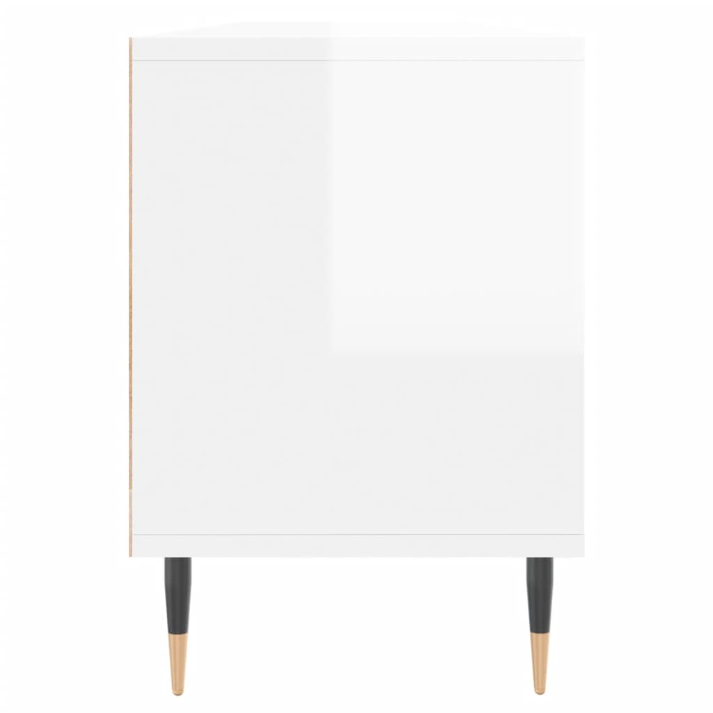 tv-bord 150x30x44,5 cm konstrueret træ hvid højglans