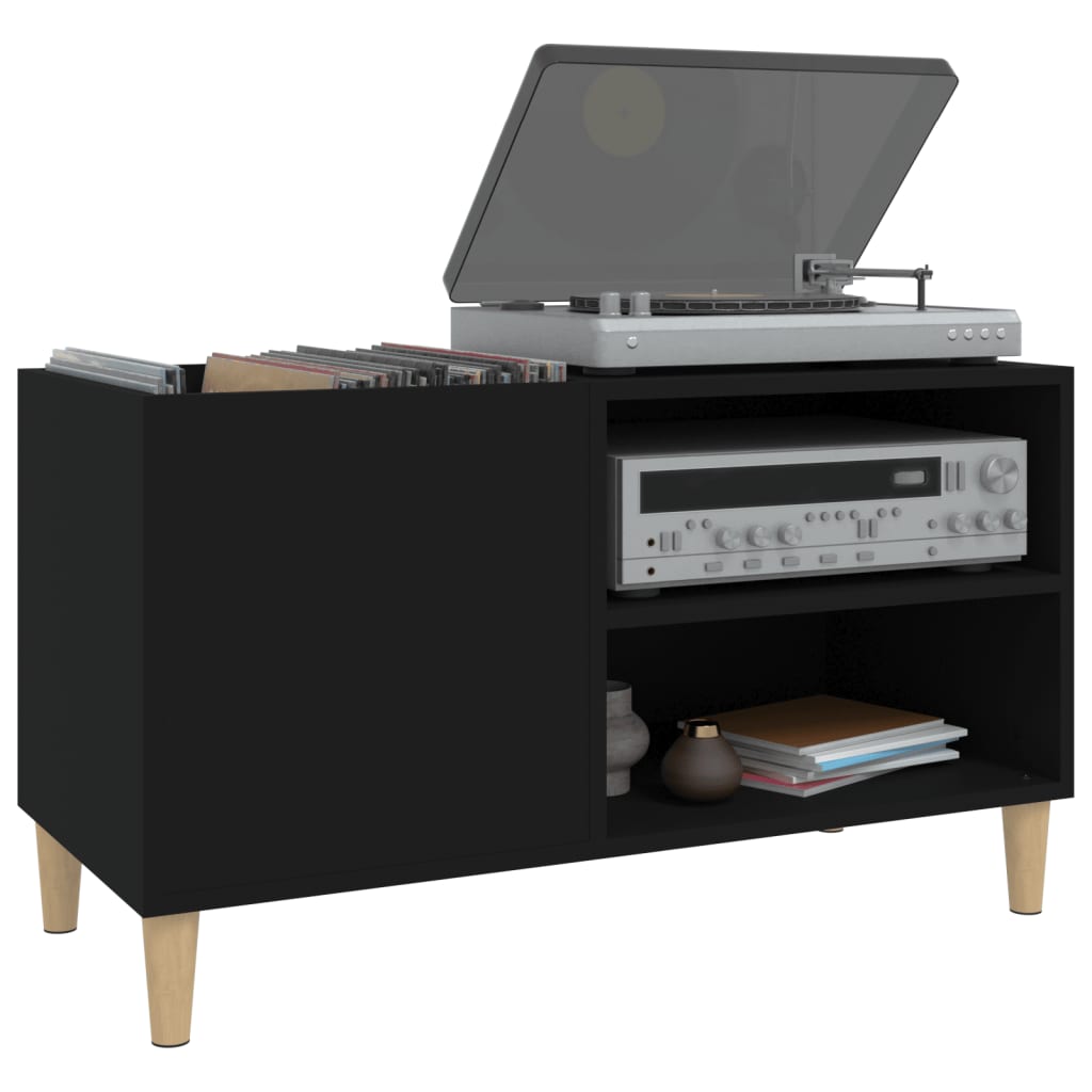 vinylskab 84,5x38x48 cm konstrueret træ sort