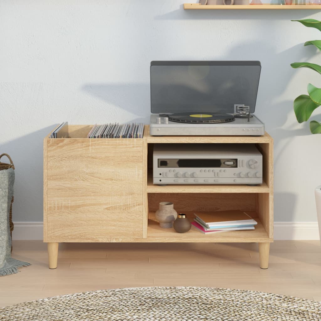 vinylskab 84,5x38x48 cm konstrueret træ sonoma-eg
