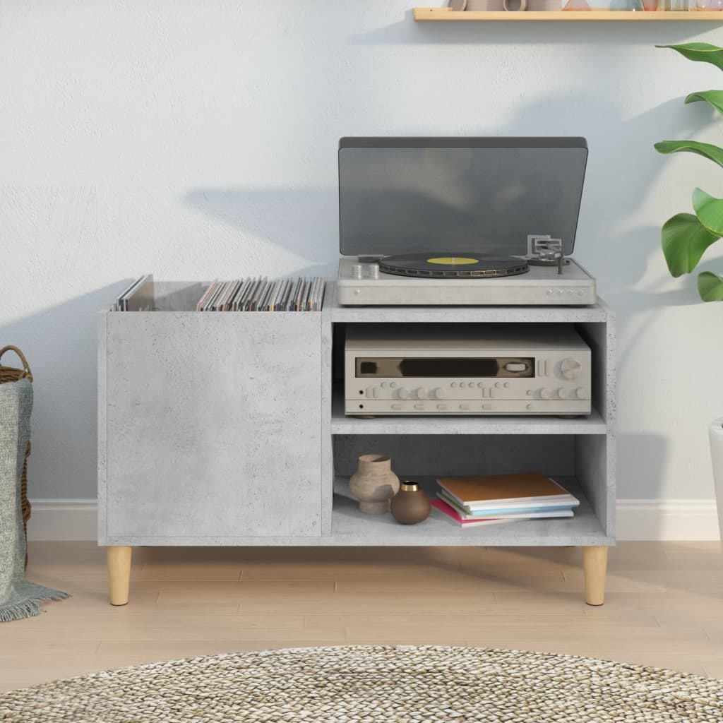 vinylskab 84,5x38x48 cm konstrueret træ betongrå