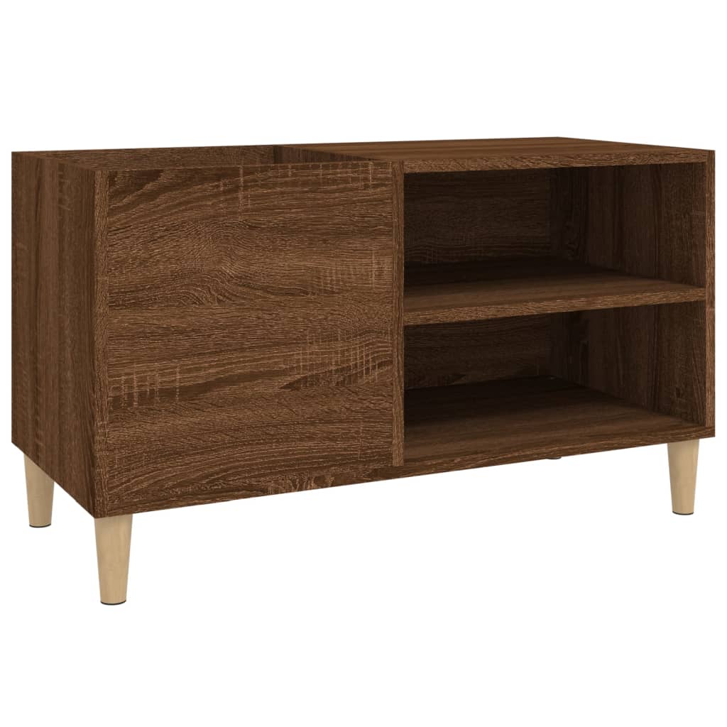 vinylskab 84,5x38x48 cm konstrueret træ brun egetræsfarve