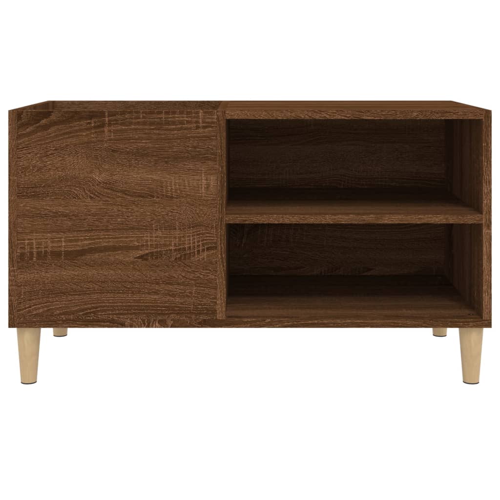 vinylskab 84,5x38x48 cm konstrueret træ brun egetræsfarve