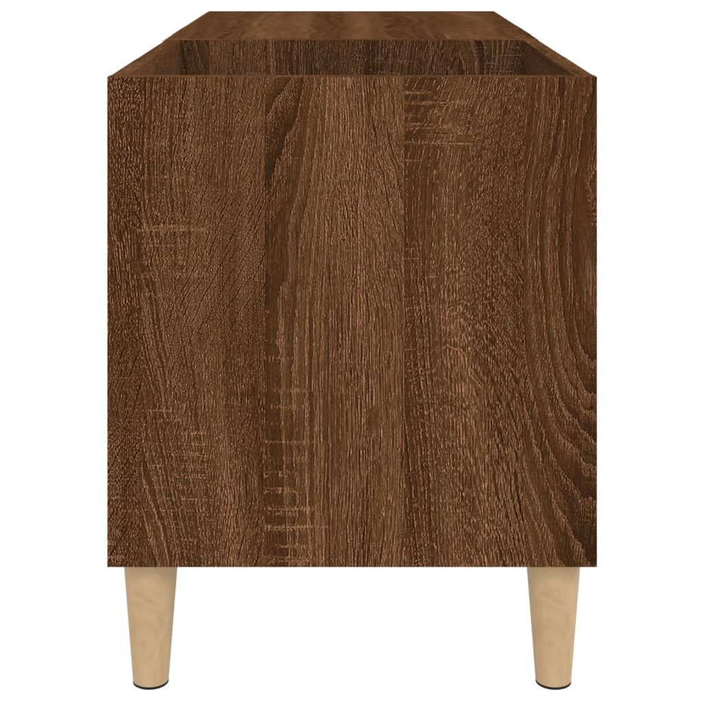 vinylskab 84,5x38x48 cm konstrueret træ brun egetræsfarve