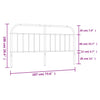 sengegavl 180 cm metal hvid
